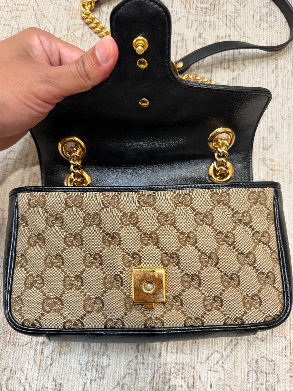 Gucci Beige Brown GG MarmontCanvas - Picture 8 of 12